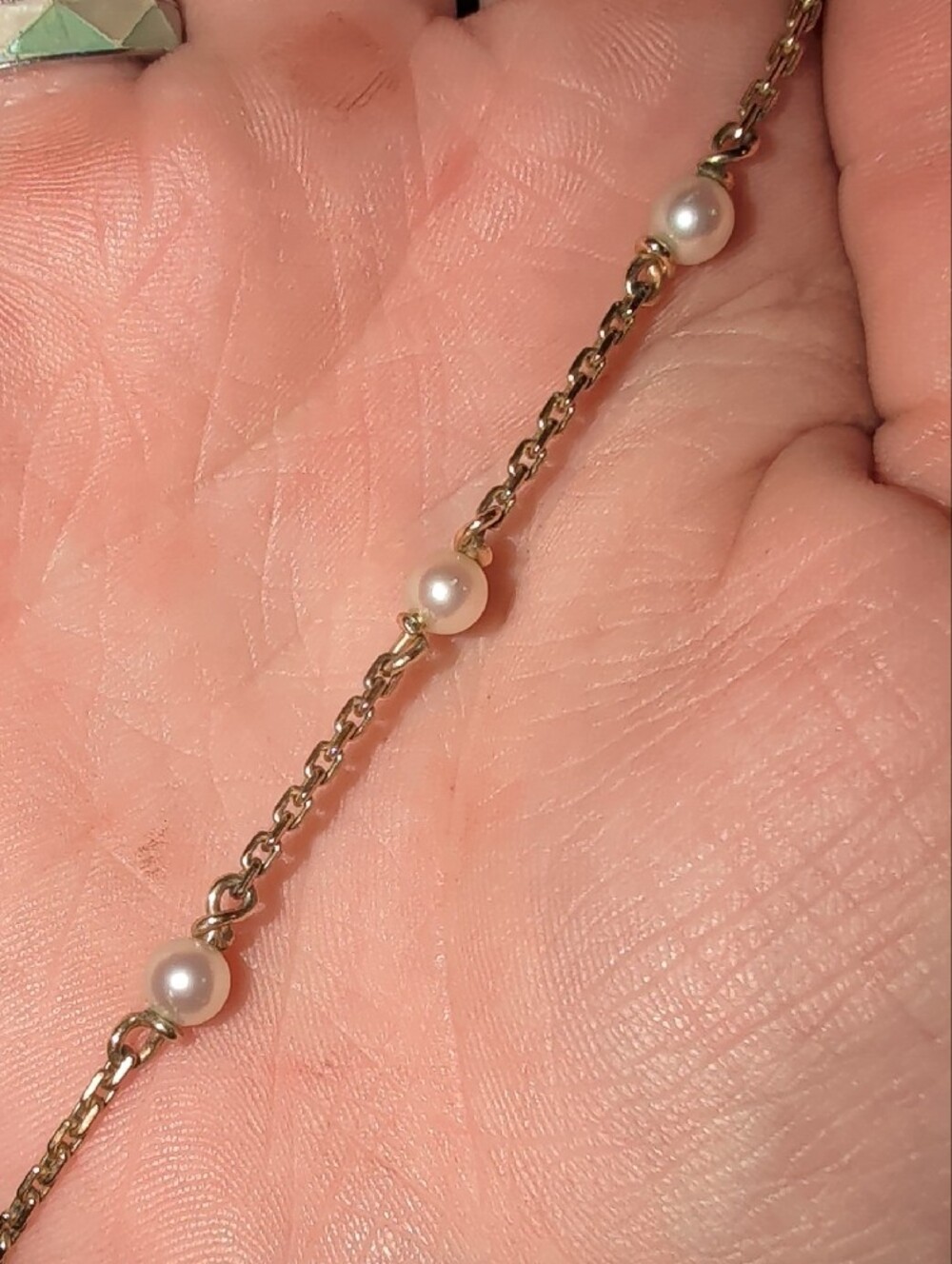 Delicate 12 KT GF Pearl Station Necklace - Women's Jewelry - Picture 7 of 7
